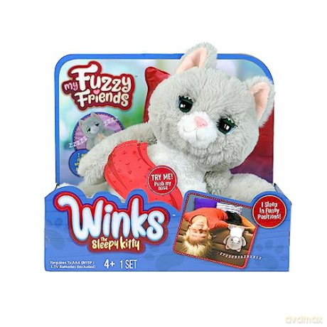 My Fuzzy Friends Winks The Sleepy Kitty Interactive Plush Pet Kids Toy, Loveable and Lifelike Companion for Boys and Girls aged 4 Years Plus with over 50 Sounds and Reactions