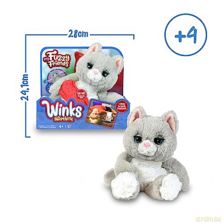My Fuzzy Friends Winks The Sleepy Kitty Interactive Plush Pet Kids Toy, Loveable and Lifelike Companion for Boys and Girls aged 4 Years Plus with over 50 Sounds and Reactions
