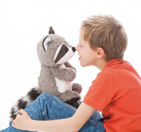 NICI 41141 Raccoon Rod Dangling Plush Toy, Brown, 35 cm