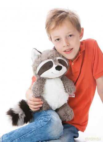 NICI 41141 Raccoon Rod Dangling Plush Toy, Brown, 35 cm