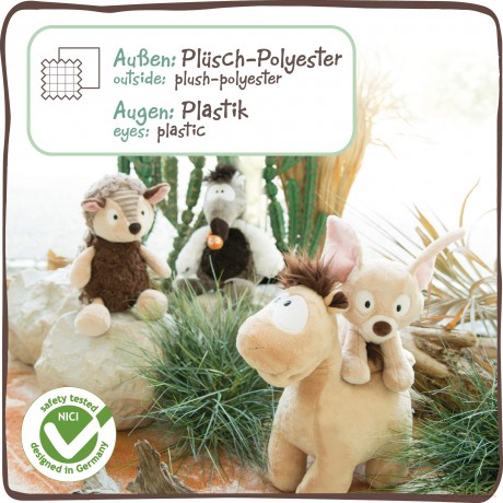 NICI 45241 Cuddy Soft Toy Anteater Anita 35cm Dangling with ant, Grey/White
