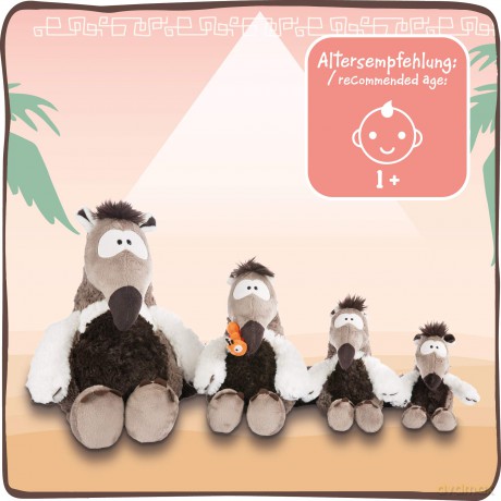 NICI 45241 Cuddy Soft Toy Anteater Anita 35cm Dangling with ant, Grey/White