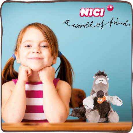 NICI 45241 Cuddy Soft Toy Anteater Anita 35cm Dangling with ant, Grey/White