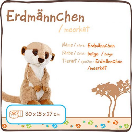 NICI 45850 Cuddly Toy Meerkat 30cm, Brown/Beige, 30 cm
