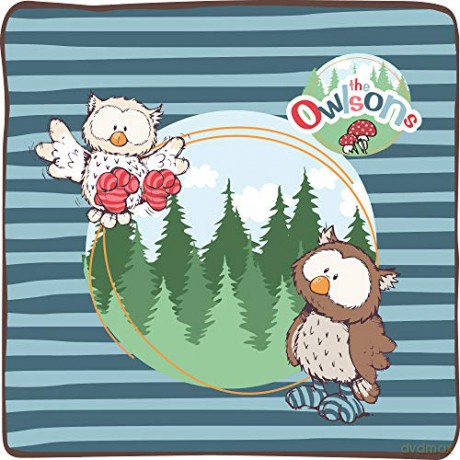 NICI 46092 Plush Cuddly Toy Owl Oscar with turnable Head 35cm, Striped, Brown/Blue