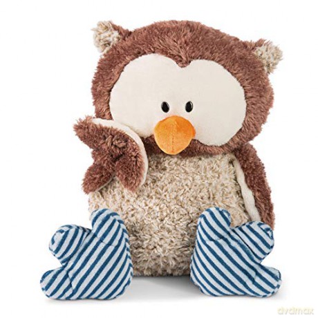 NICI 46093 Plush Cuddly Toy Owl Oscar with turnable Head 50cm, Single, Brown/Blue, 50 cm