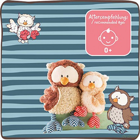NICI 46093 Plush Cuddly Toy Owl Oscar with turnable Head 50cm, Single, Brown/Blue, 50 cm