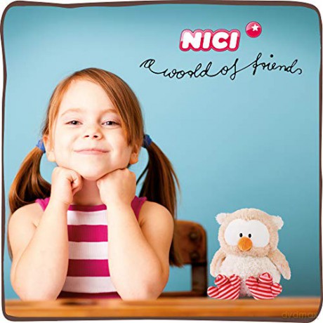 NICI 46096 Girl Cuddly Toy Owl Owluna with turnable Head 35cm, Beige/Pink, 35 cm