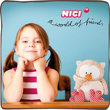 NICI 46097 Cuddly Toy Owl Owluna with turnable Head 50cm, Beige/Pink