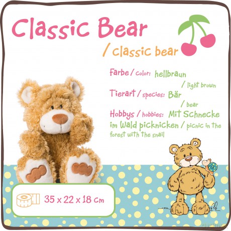NICI 46508 Animal Cuddly Soft Toy Classic Bear 35cm, Golden Brown, 35 cm