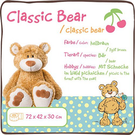 NICI 46510 Animal Cuddly Soft Toy Classic Bear 70cm, Brown, 70 cm