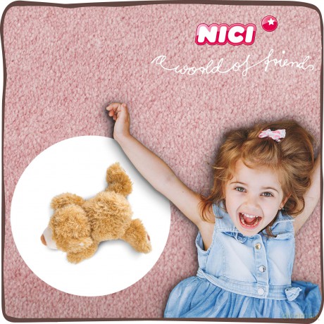 NICI 46513 Animal Cuddly Soft Toy Lying Classic Bear 30cm, Golden Brown, 30 cm