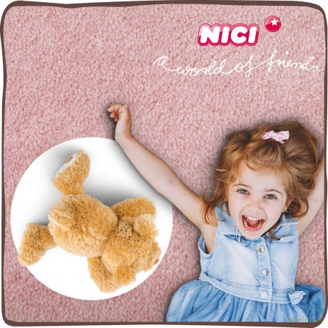 NICI 46514 Animal Cuddly Soft Toy Lying Classic Bear 50cm, Golden Brown, 50 cm
