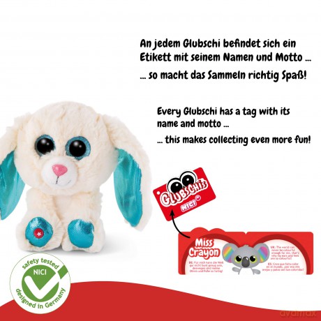 NICI 46617 GluUBSCHIS Bunny GLUBSCHIS Cuddly Soft Toy Rabbit Wolli-Dot 15cm, White, Large