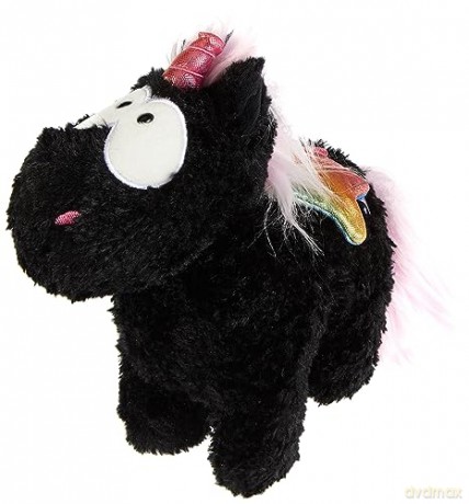 NICI 47376 Cuddly Soft Toy Unicorn Rainbow Yin 22cm, Black/Multi-Coloured, 22 cm
