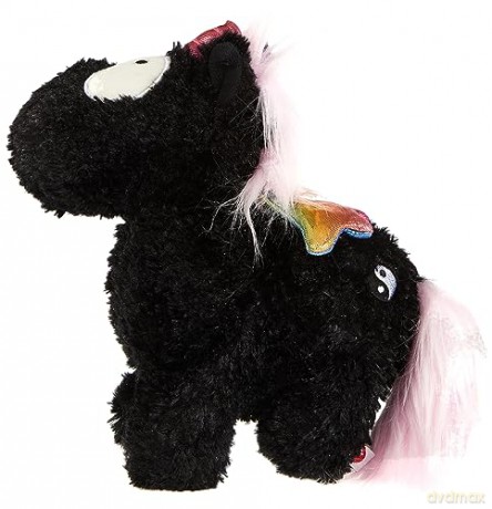 NICI 47376 Cuddly Soft Toy Unicorn Rainbow Yin 22cm, Black/Multi-Coloured, 22 cm