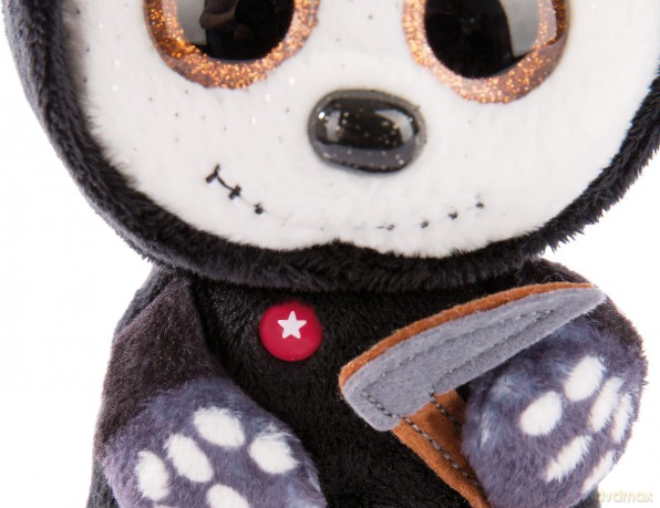 NICI 47549 Original - Glubschis Halloween Grim Reaper Sanito 25 cm-Cuddly Toy with Big, Glittery Eyes-Fluffy Stuffed Animal, Black/White