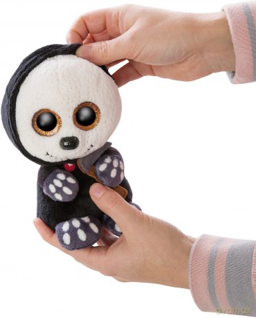 NICI 47549 Original - Glubschis Halloween Grim Reaper Sanito 25 cm-Cuddly Toy with Big, Glittery Eyes-Fluffy Stuffed Animal, Black/White