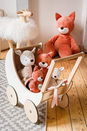 Nattou Fox Soft Toy, Oscar, Companion from birth, 30 cm, Fanny and Oscar, Orange, 296014