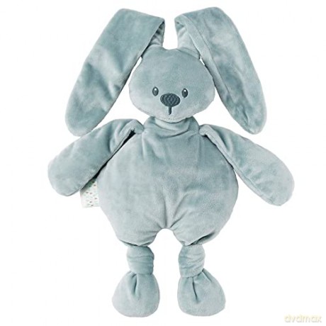 Nattou Plush Soft Toy, Stuffed Animal, Cuddly Companion, Grasping Design Develops Motor Skills, Machine Washable, 100 Percent Soft Polyester, PETA-Approved Vegan, Lapidou Rabbit, Copper Green, 30 cm