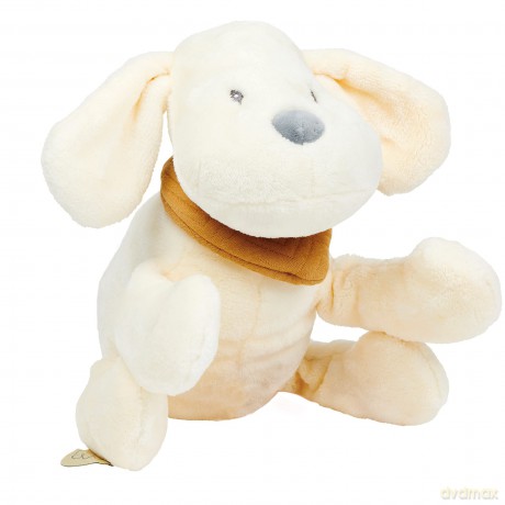 Nattou Plush Soft Toy, Stuffed Animal, Cuddly Companion, Grasping Design Develops Motor Skills, Machine Washable, Extra Soft Cotton/Polyester, PETA-Approved Vegan, Charlie Dog, Vanilla, 30 cm