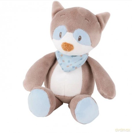 Nattou Plush Soft Toy, Stuffed Animal, Cuddly Companion, Promotes Motor Skills, Machine Washable, 100 Percent Super Soft Polyester, PETA-Approved Vegan, (Jim And Bob Collection) Bob The Raccoon, 30 cm