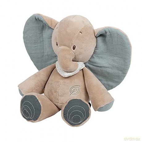 Nattou Plush Soft Toy, Stuffed Animal, Cuddly Companion, Promotes Motor Skills, Machine Washable, Extra Soft Cotton/Polyester, PETA-Approved Vegan, (Axel and Luna Collection) Axel the Elephant, 30 cm