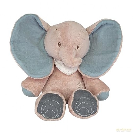 Nattou Plush Soft Toy, Stuffed Animal, Cuddly Companion, Promotes Motor Skills, Machine Washable, Extra Soft Cotton/Polyester, PETA-Approved Vegan, (Axel and Luna Collection) Axel the Elephant, 30 cm