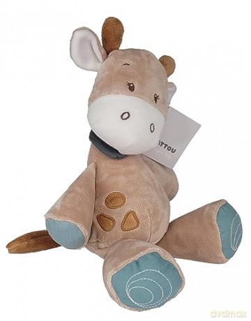 Nattou Plush Soft Toy, Stuffed Animal, Cuddly Companion, Promotes Motor Skills, Machine Washable, Extra Soft Cotton/Polyester, PETA-Approved Vegan, (Axel and Luna Collection) Luna Giraffe, 30 cm