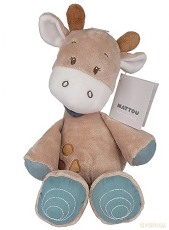 Nattou Plush Soft Toy, Stuffed Animal, Cuddly Companion, Promotes Motor Skills, Machine Washable, Extra Soft Cotton/Polyester, PETA-Approved Vegan, (Axel and Luna Collection) Luna Giraffe, 30 cm