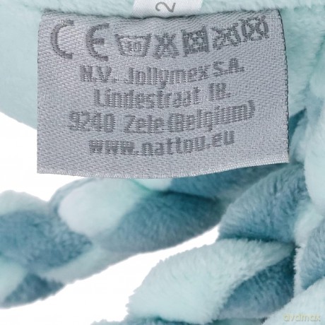 Nattou Plush Soft Toy, Stuffed Animal, Cuddly Companion, Umbilical Cord Design Reassures Baby, Machine Washable, 100 Percent Soft Polyester, PETA-Approved Vegan, Lapidou Octopus, Mint Green, 25 cm