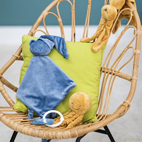 Nattou Plush Soft Toy, Stuffed Animal, Cuddly Companion, Umbilical Cord Design Reassures Baby, Machine Washable, 100 Percent Super Soft Polyester, PETA-Approved Vegan, Lapidou Octopus, Yellow, 25 cm