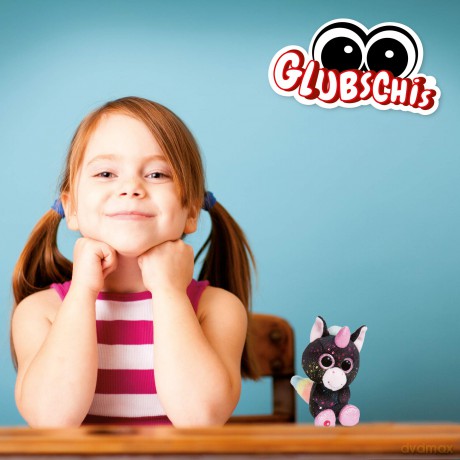 Nici 46316 galaxy Cuddy Soft Toy Glubschis Unicorn Vita-Mi 15cm, Black/Multi-Coloured Polka Dots