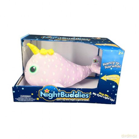 Night Buddies Large 15 Inch Narwhal, Innovative Plush Soft Toy - Child-Activated Calming Light, Auto-Off for Safety, Promotes Independence Sleep, Ages 2+ - Award Winning Sleep Aid