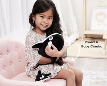 Night Buddies Large 15 Inch Orca, Innovative Plush Soft Toy - Child-Activated Calming Light, Auto-Off for Safety, Promotes Independence Sleep, Ages 2+ - Award Winning Sleep Aid
