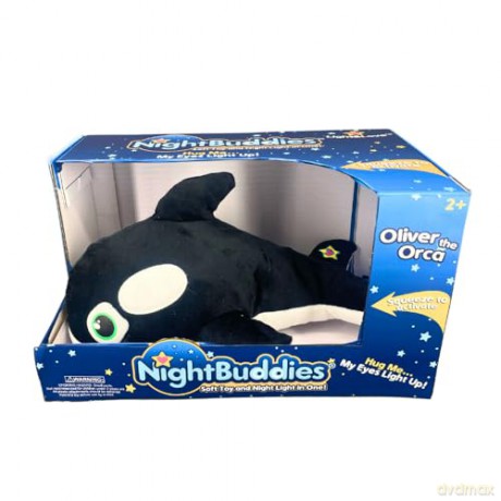 Night Buddies Large 15 Inch Orca, Innovative Plush Soft Toy - Child-Activated Calming Light, Auto-Off for Safety, Promotes Independence Sleep, Ages 2+ - Award Winning Sleep Aid