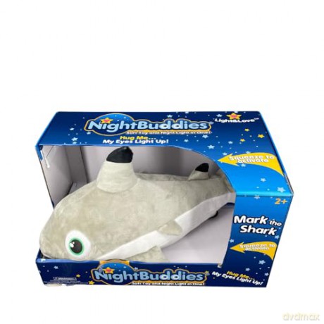 Night Buddies Large 15 Inch Shark, Innovative Plush Soft Toy - Child-Activated Calming Light, Auto-Off for Safety, Promotes Independence Sleep, Ages 2+ - Award Winning Sleep Aid