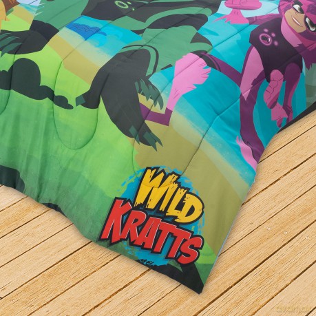 Original Wild Kratts Ultra Soft Comforter/Sham Set for Boys, Girls, Baby, Kids, Toddler, Teen-Creature Adventure in Alaska Theme Printed-Cotton Sateen Weave Soft Lightweight Kids Bedding-Twin Size