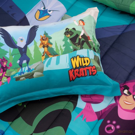 Original Wild Kratts Ultra Soft Comforter/Sham Set for Boys, Girls, Baby, Kids, Toddler, Teen-Creature Adventure in Alaska Theme Printed-Cotton Sateen Weave Soft Lightweight Kids Bedding-Twin Size