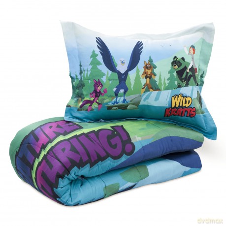 Original Wild Kratts Ultra Soft Comforter/Sham Set for Boys, Girls, Baby, Kids, Toddler, Teen-Creature Adventure in Alaska Theme Printed-Cotton Sateen Weave Soft Lightweight Kids Bedding-Twin Size