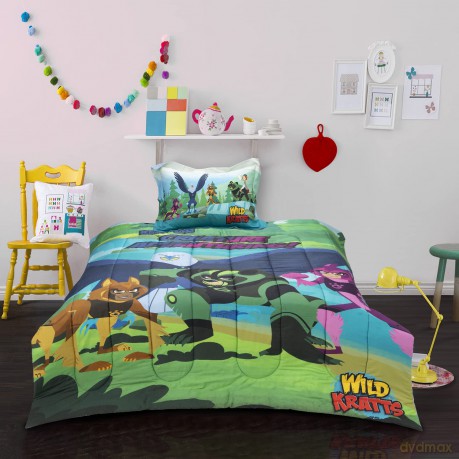 Original Wild Kratts Ultra Soft Comforter/Sham Set for Boys, Girls, Baby, Kids, Toddler, Teen-Creature Adventure in Alaska Theme Printed-Cotton Sateen Weave Soft Lightweight Kids Bedding-Twin Size