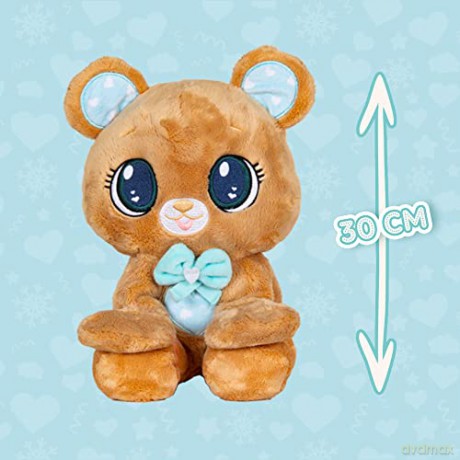 PEEKAPETS Brown teddy bear | Fun and Soft Plush that moves its Arms when you squeeze its Tummy - Toy gift for babies and children