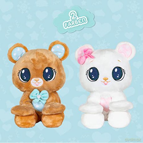 PEEKAPETS Brown teddy bear | Fun and Soft Plush that moves its Arms when you squeeze its Tummy - Toy gift for babies and children
