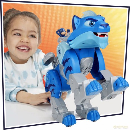 PJ Masks Animal Power Charge and Roar Power Cat Preschool Toy, Motorized Toy with 20+ Lights and Sounds, 3 Years and Up