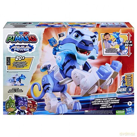PJ Masks Animal Power Charge and Roar Power Cat Preschool Toy, Motorized Toy with 20+ Lights and Sounds, 3 Years and Up