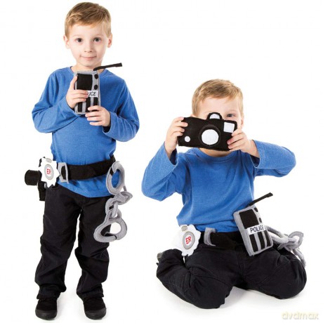 PRETEND TO BEE Emergency Services Police Officer-Accessories, 5 Piece Belt and Soft Play Tools, Multicolour, 3+ Years