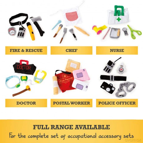 PRETEND TO BEE Fire Fighter Accessories Fancy Dress Costume for Kids, 5 Piece Soft Play Tools, 18+ Months