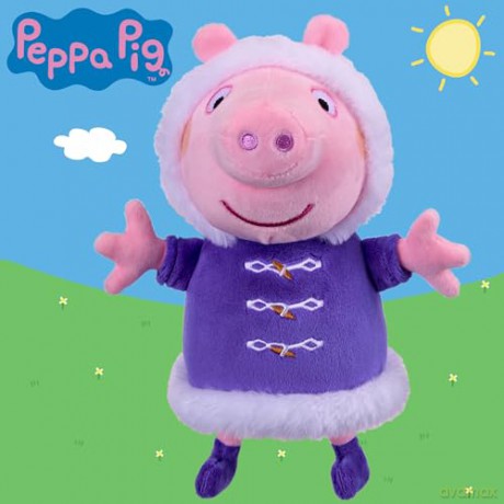 Peppa Pig 08161 Snowy Days Soft, Plush Peppa, Preschool Toys, Gift for Children, Purple