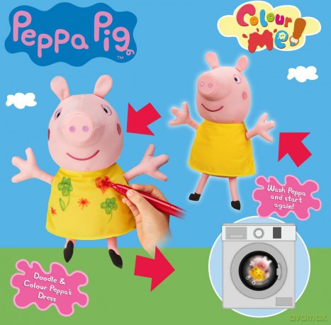 Peppa Pig Colour Me Peppa, Preschool Soft Toy, Creative Play, Gift For 3-5 Year Old