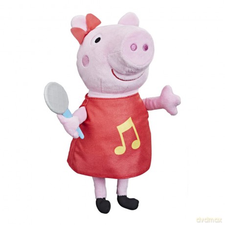 Peppa Pig Oink-Along Songs Peppa Singing Plush Doll with Sparkly Red Dress and Bow, Sings 3 Songs, Ages 3 and up